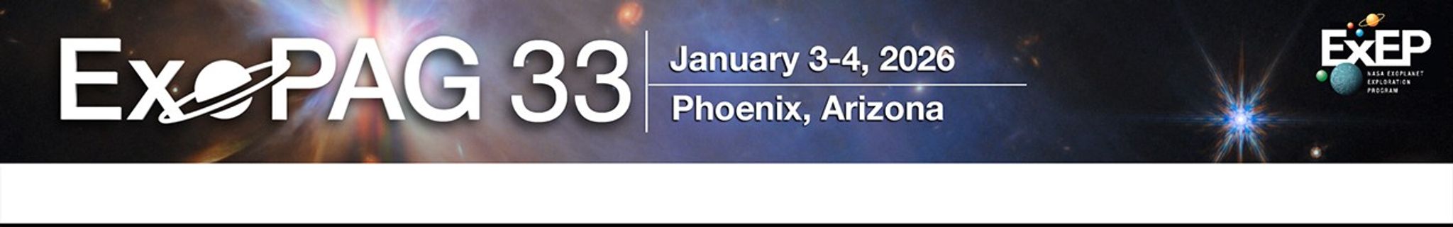 ExoPAG 33 Meeting - January 3-4, 2026 in Phoenix, AZ