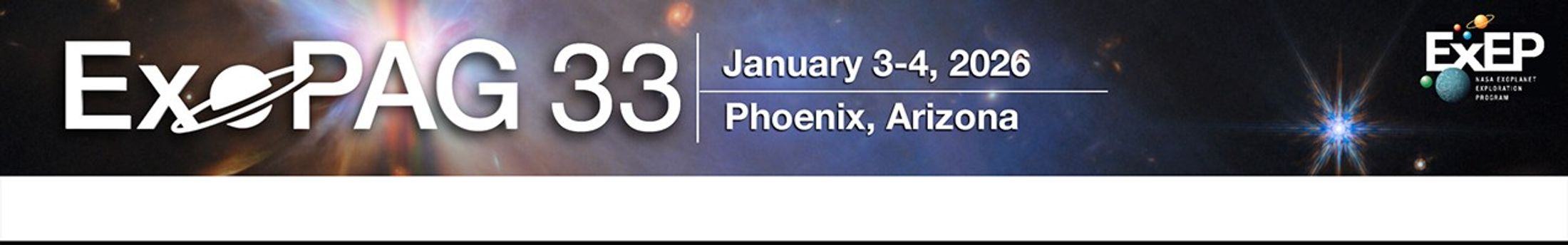 ExoPAG 33 Meeting - January 3-4, 2026 in Phoenix, AZ