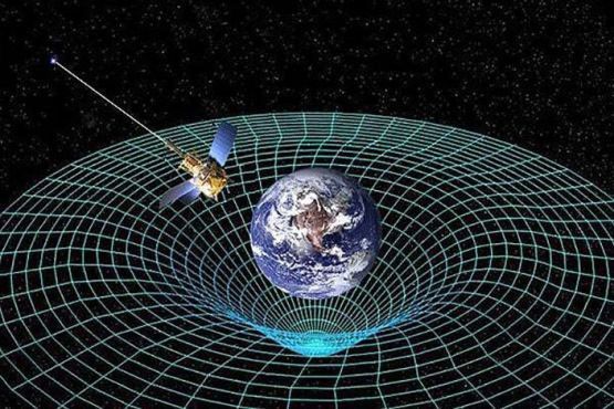 Artist concept of Gravity Probe B orbiting the Earth to measure space-time, a four-dimensional description of the universe including height, width, length, and time.
