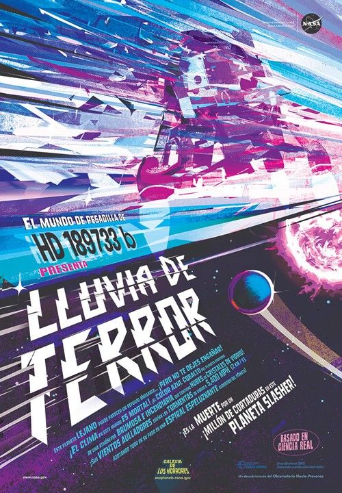 Este planeta lejano puede parecer un refugio amigable… ¡pero no te dejes engañar! ¡El clima en este mundo es mortal! ¡El color azul cobalto del planeta proviene de una atmósfera brumosa e incendiaria que contiene nubes de cristales de vidrio! ¡Sus vientos aulladores envían las tormentas de vidrio a 5,400 MPH (2 km / s), azotando todo a su paso en una espiral espeluznante alrededor del planeta! ¡Es la muerte por un millón de cortes en este planeta slasher!