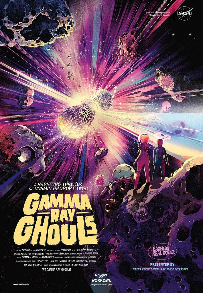 
			Gamma Ray Ghouls – “Galaxy of Horrors” poster (English) - NASA Science			