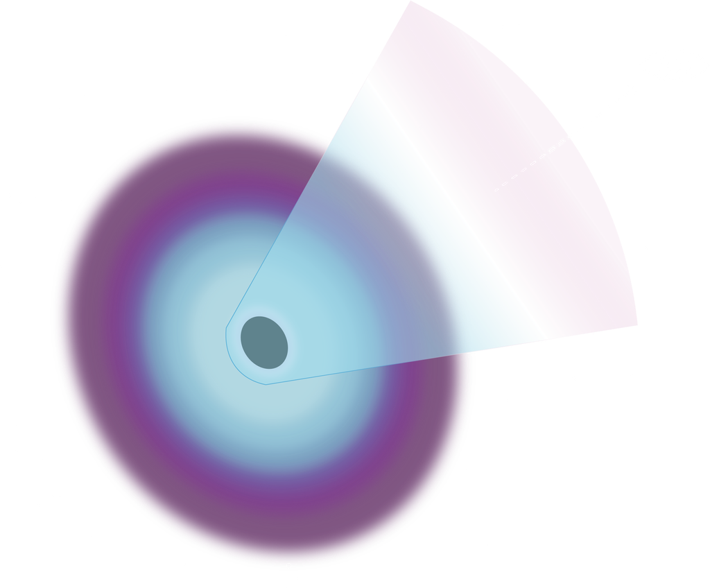 An illustration of a blazar, or an active galactic nucleus that emits a powerful radiation jet.