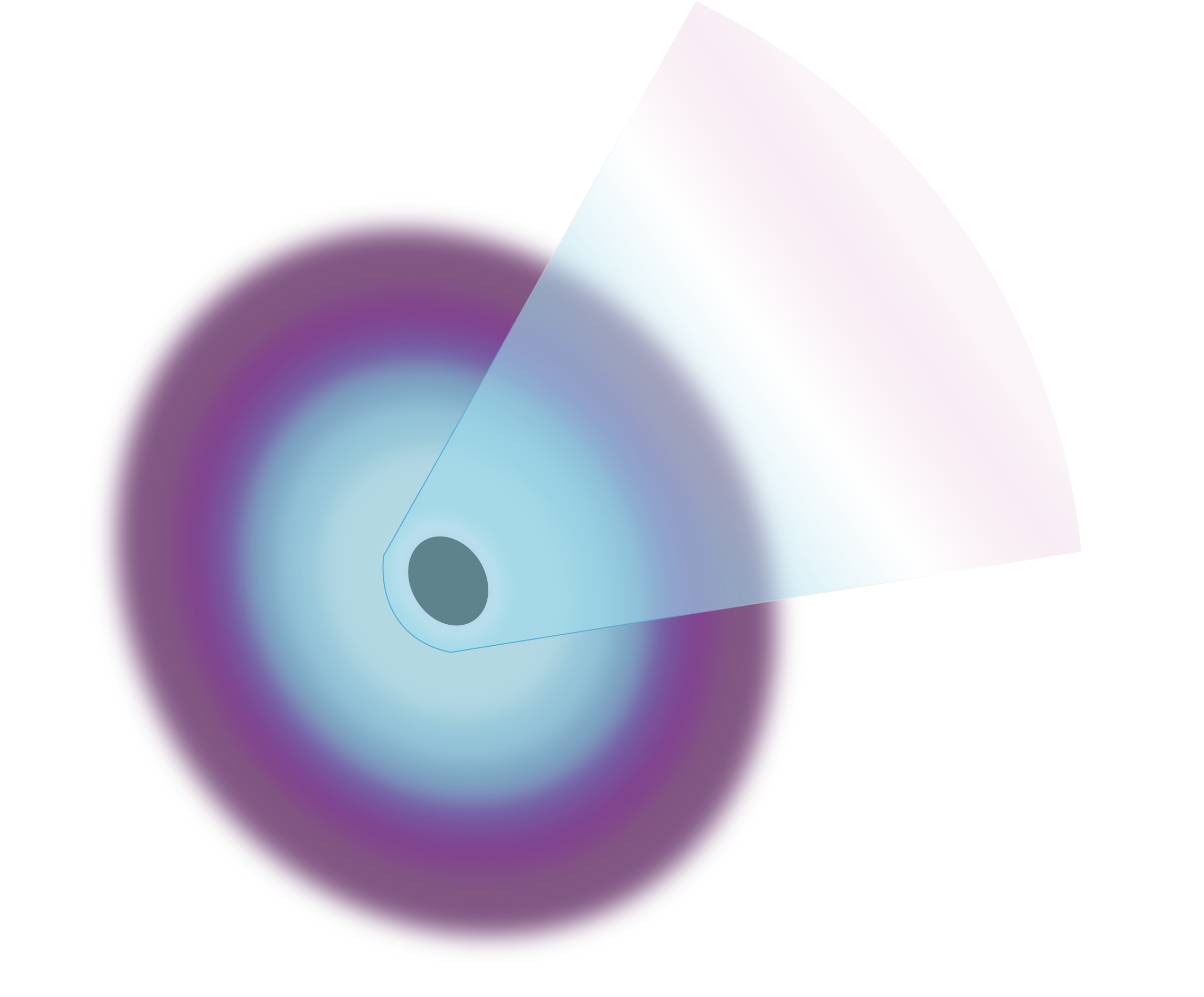 An illustration of a blazar, or an active galactic nucleus that emits a powerful radiation jet.