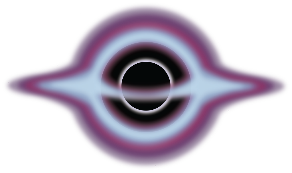An illustration showing an edge-on view of a black hole.