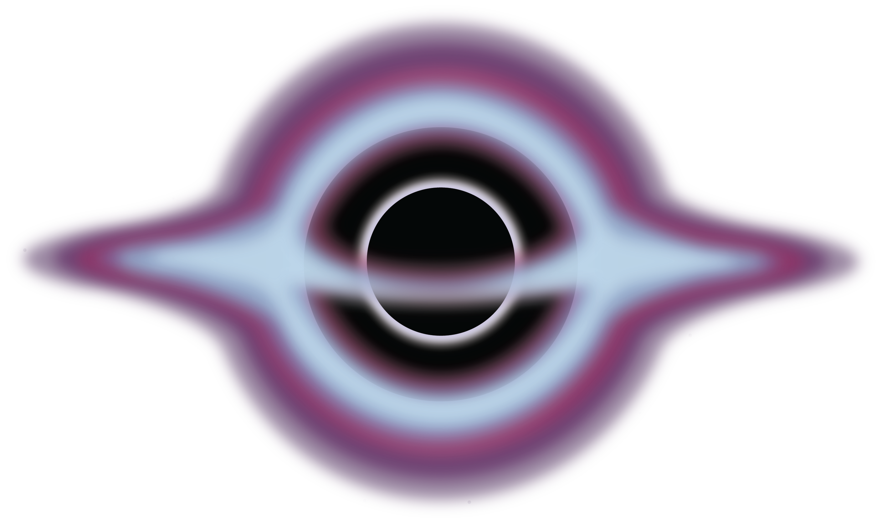 An illustration showing an edge-on view of a black hole.