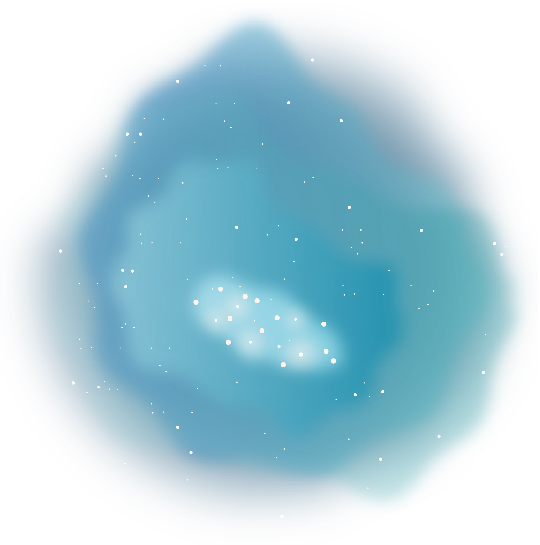 An illustration of a blue star-forming nebula.