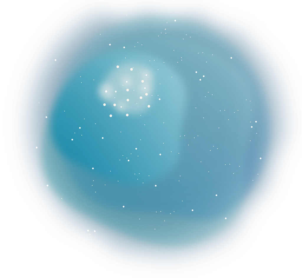An illustration of a blue star-forming nebula.