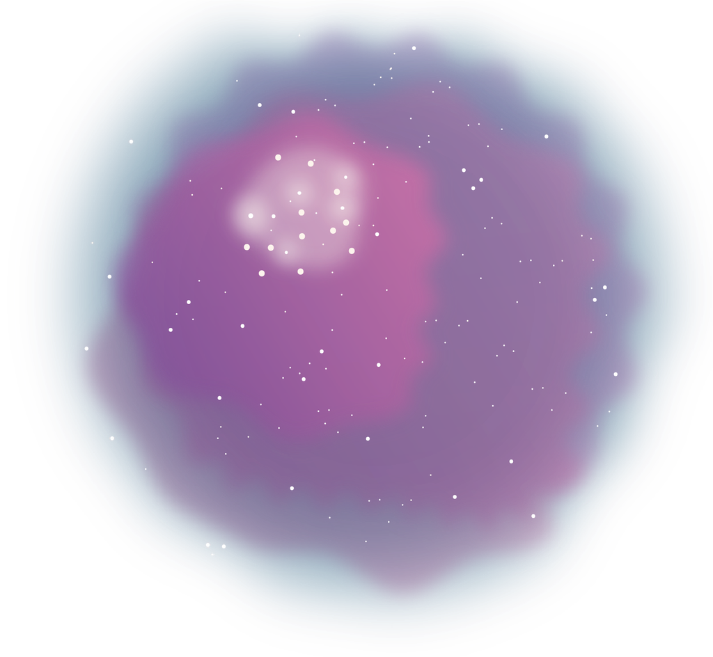 An illustration of a purple star-forming nebula.