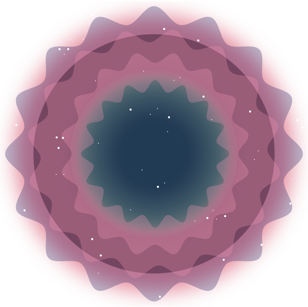 A circular illustration of a supernova.