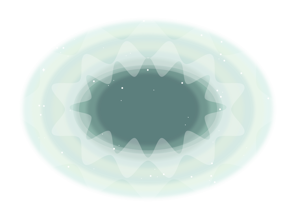 A horizontal oval illustration of a supernova.