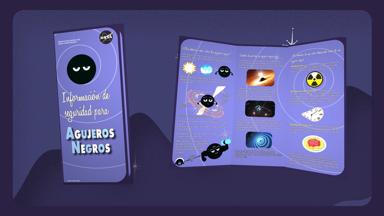 A cartoon brochure called, "Black Hole Safety Information Card."