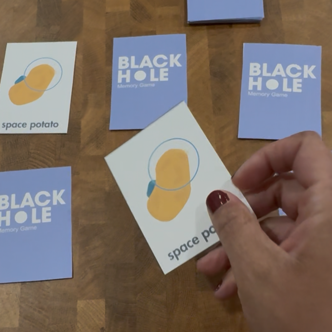 Photo of the Black Hole Matching Game Featuring NASA’s Traveler in progress.