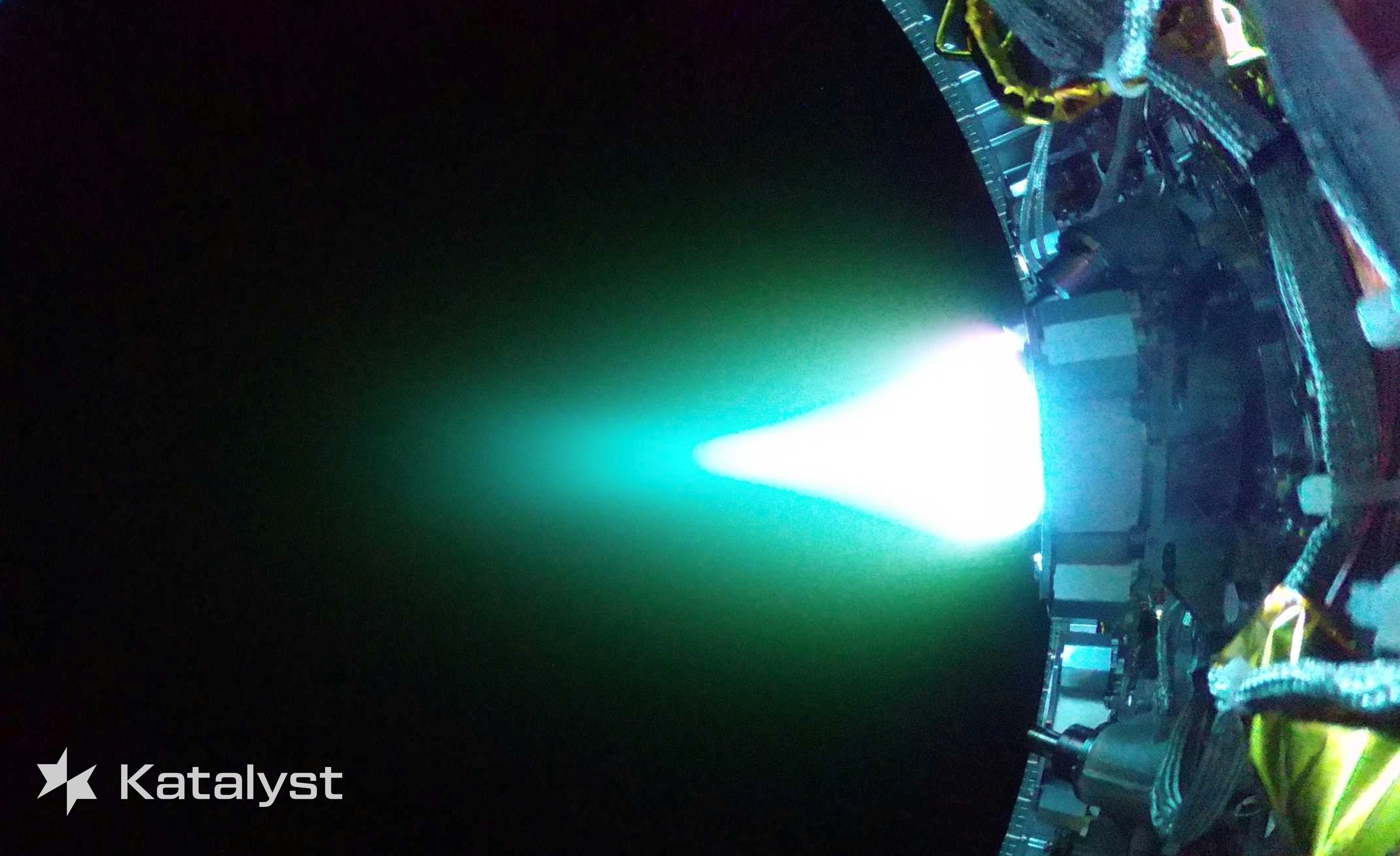A firing thruster aboard LINK