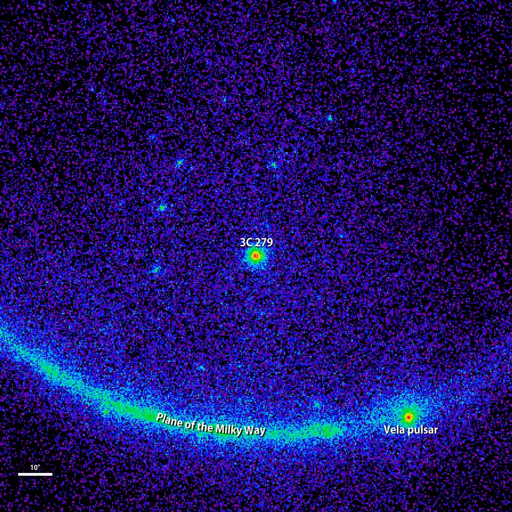 Gamma-ray image of galaxy 3C 279 during a flare in June 2015 as seen by the Fermi Gamma-ray Space Telescope