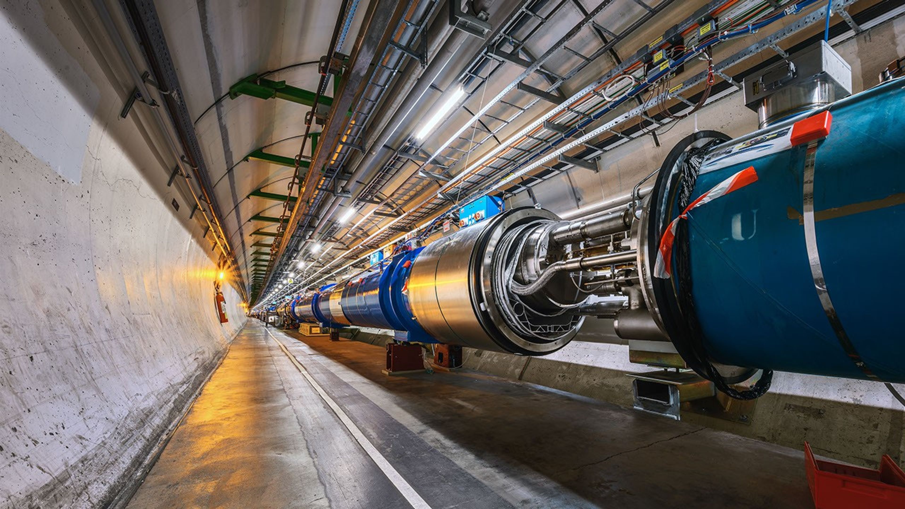 Photo of a segment of the Large Hadron Collider