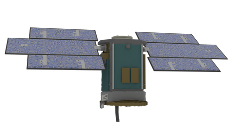 CloudSat (A), a 3D model from NASA/Matthew J. Garcia