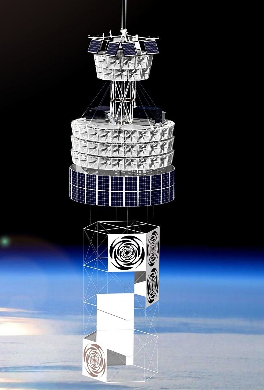 A rendering of the Payload for Ultrahigh Energy Observations (PUEO), which is a NASA Long Duration Balloon payload that will launch in 2025 and search for ultra-high energy astrophysical neutrinos.