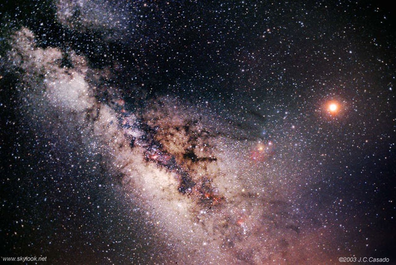 The Milky Way Behind an Eclipsed Moon
