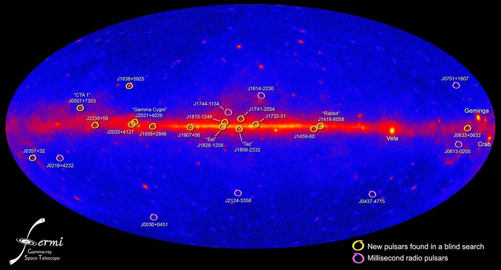 APOD: 2009 July 9 – Fermi’s Gamma ray Pulsars