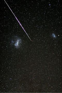 Meteor between the Clouds