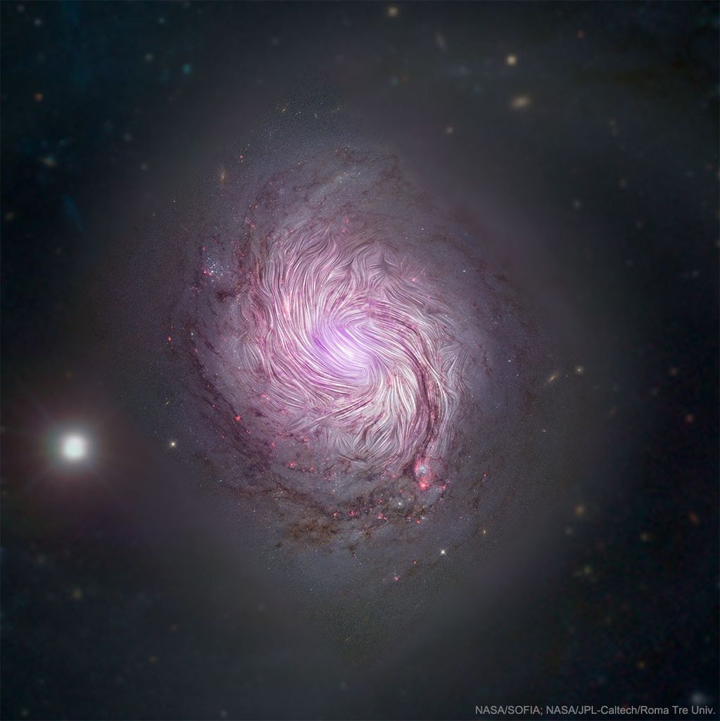 APOD: 2019 December 16 – The Magnetic Fields of Spiral Galaxy M77