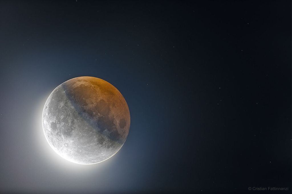 APOD: 2019 July 22 – HDR: Earths Circular Shadow on the Moon