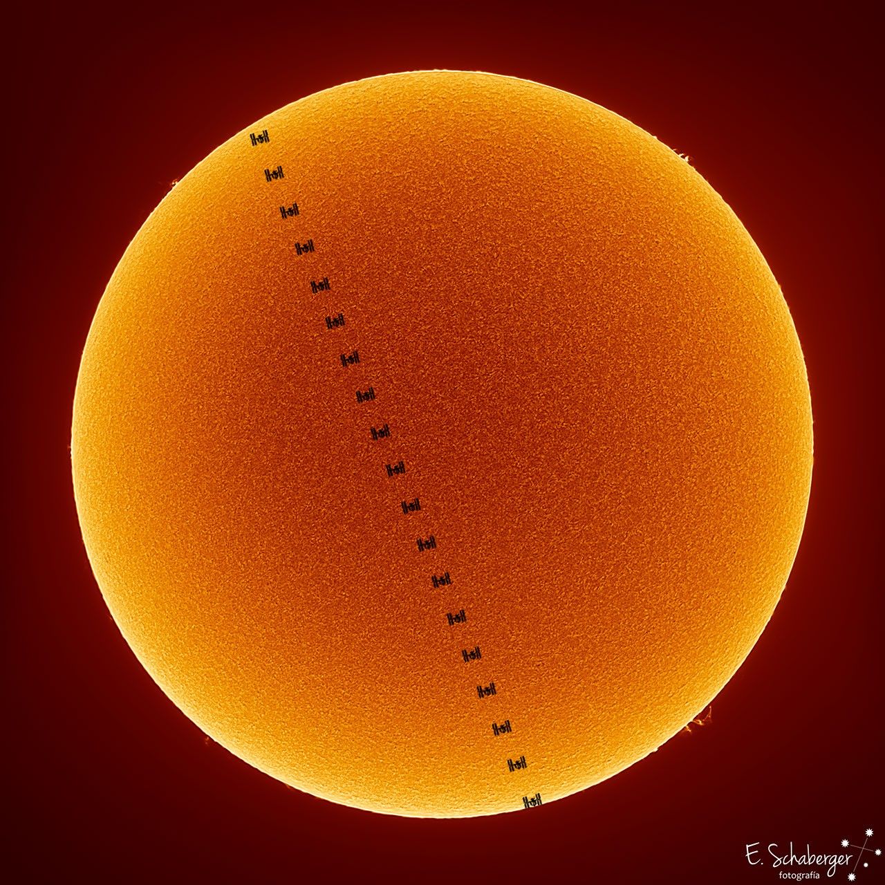The Space Station Crosses a Spotless Sun