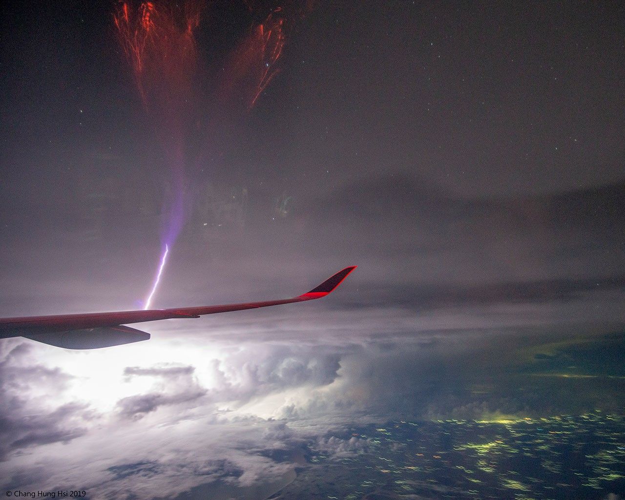 Gigantic Jet Lightning over India