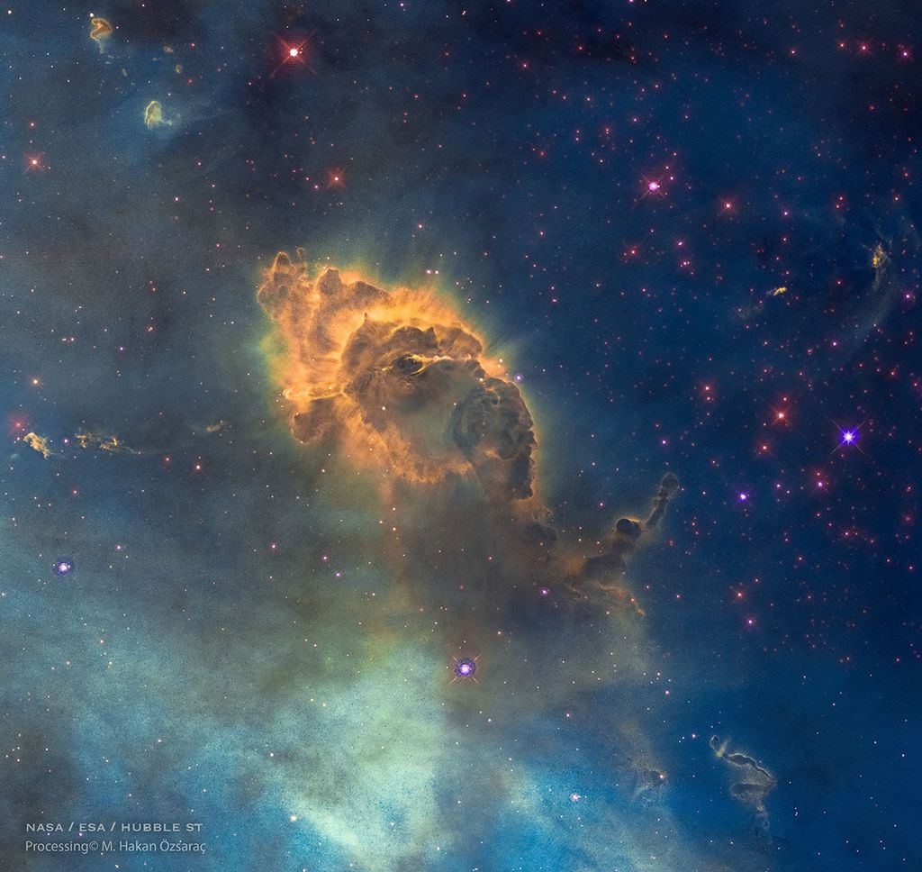 APOD: 2021 December 14 – HH 666: Carina Dust Pillar with Jet