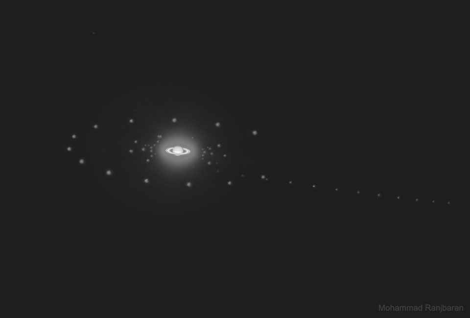 APOD: 2021 July 6 – Saturn and Six Moons
