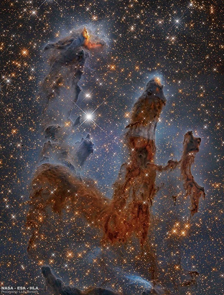 APOD: 2021 March 7 – Pillars of the Eagle Nebula in Infrared