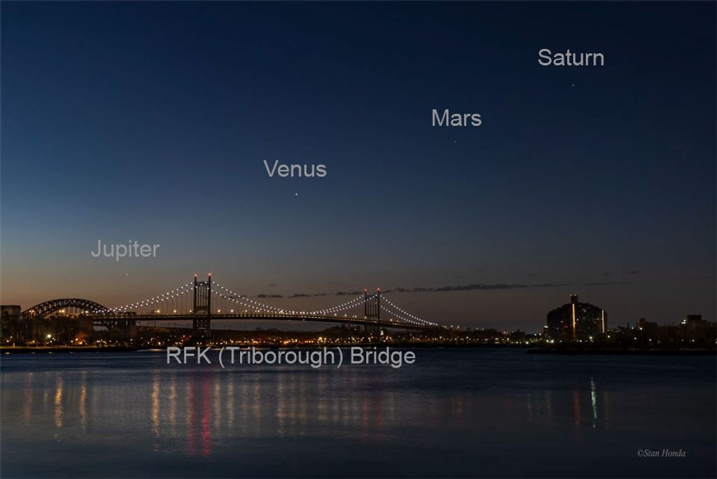 APOD: 2022 April 20 – Planet Line over New York Bridge
