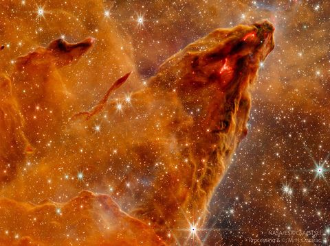 The featured image shows a large golden-brown pillar of dust surrounded by a few smaller pillars. Please see the explanation for more detailed information.