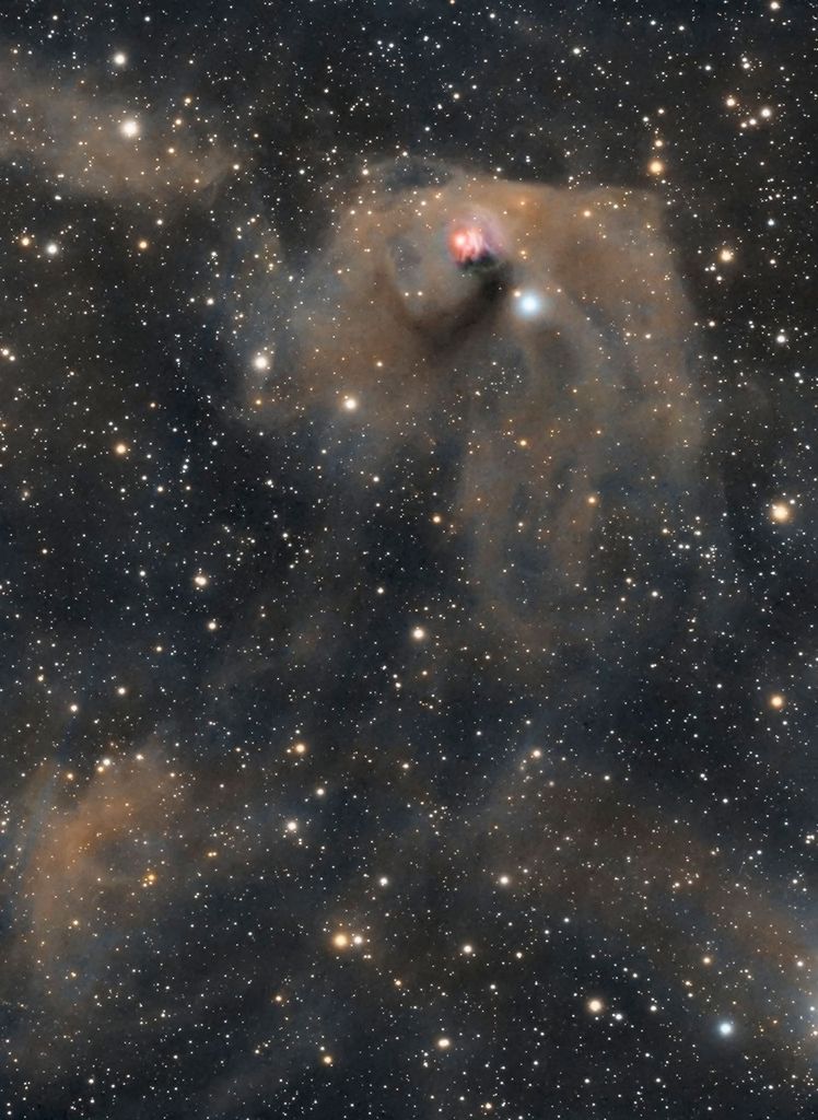 APOD: 2022 February 10 – T Tauri and Hind’s Variable Nebula