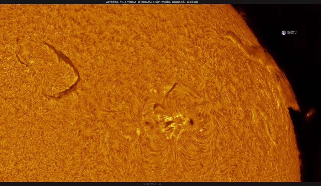 APOD: 2022 June 24 – Filaprom on the Western Limb