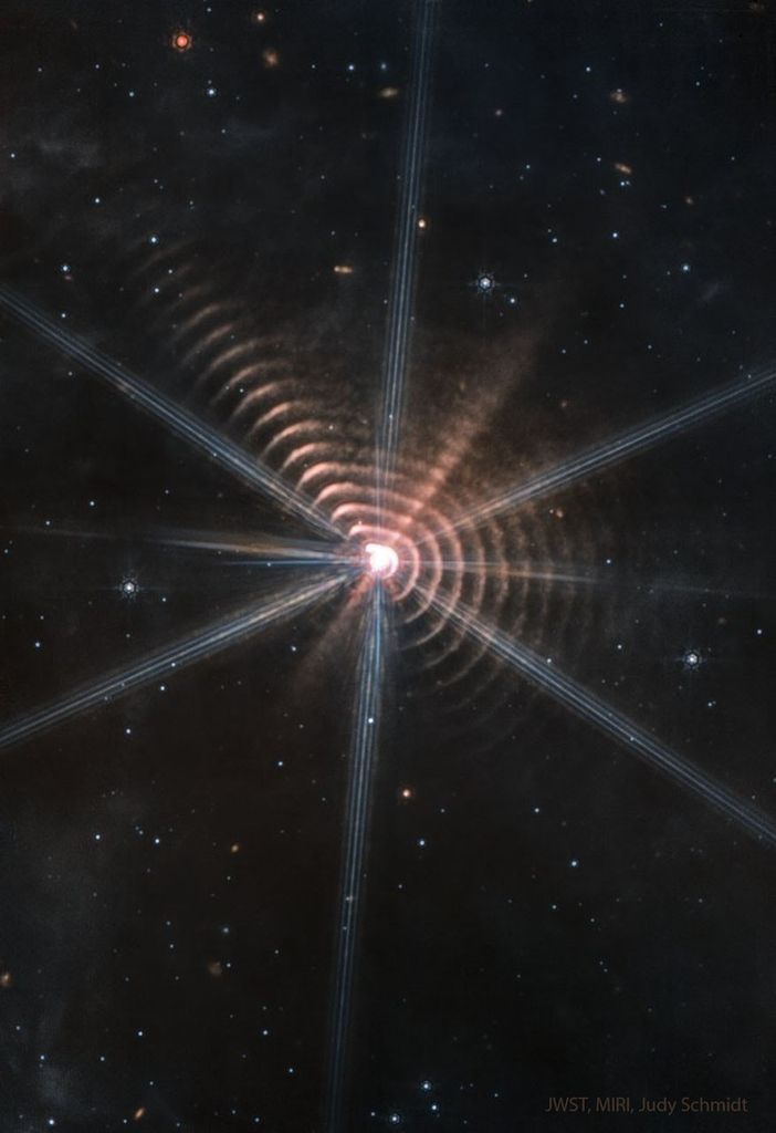 APOD: 2022 October 13 – Dust Shells around WR 140 from Webb