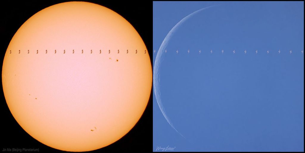 APOD: 2022 September 3 – Sun and Moon and ISS
