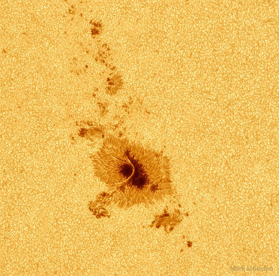 APOD: 2023 May 17 – Sunspot with Light Bridge