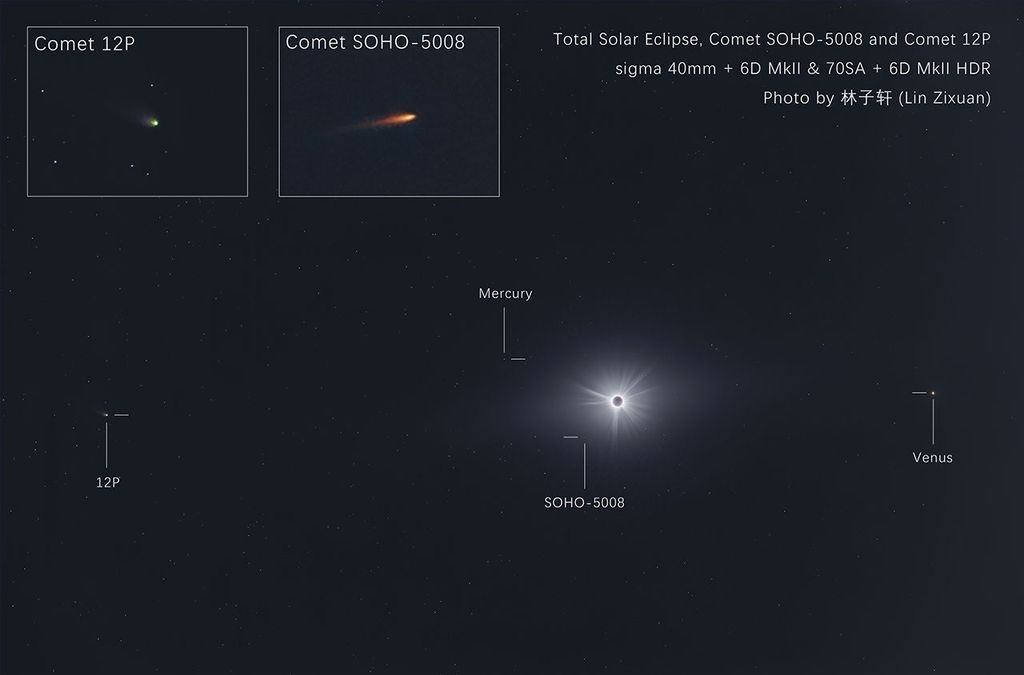 APOD: 2024 April 17 – Total Eclipse and Comets