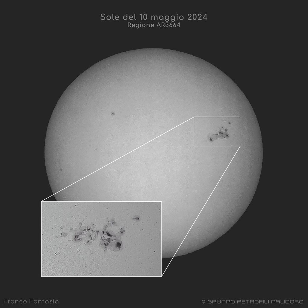 APOD: 2024 May 11 – AR 3664: Giant Sunspot Group