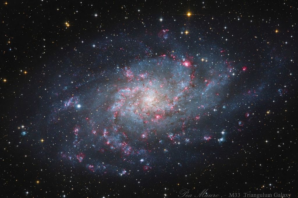 APOD: 2025 January 30 – Hydrogen Clouds of M33