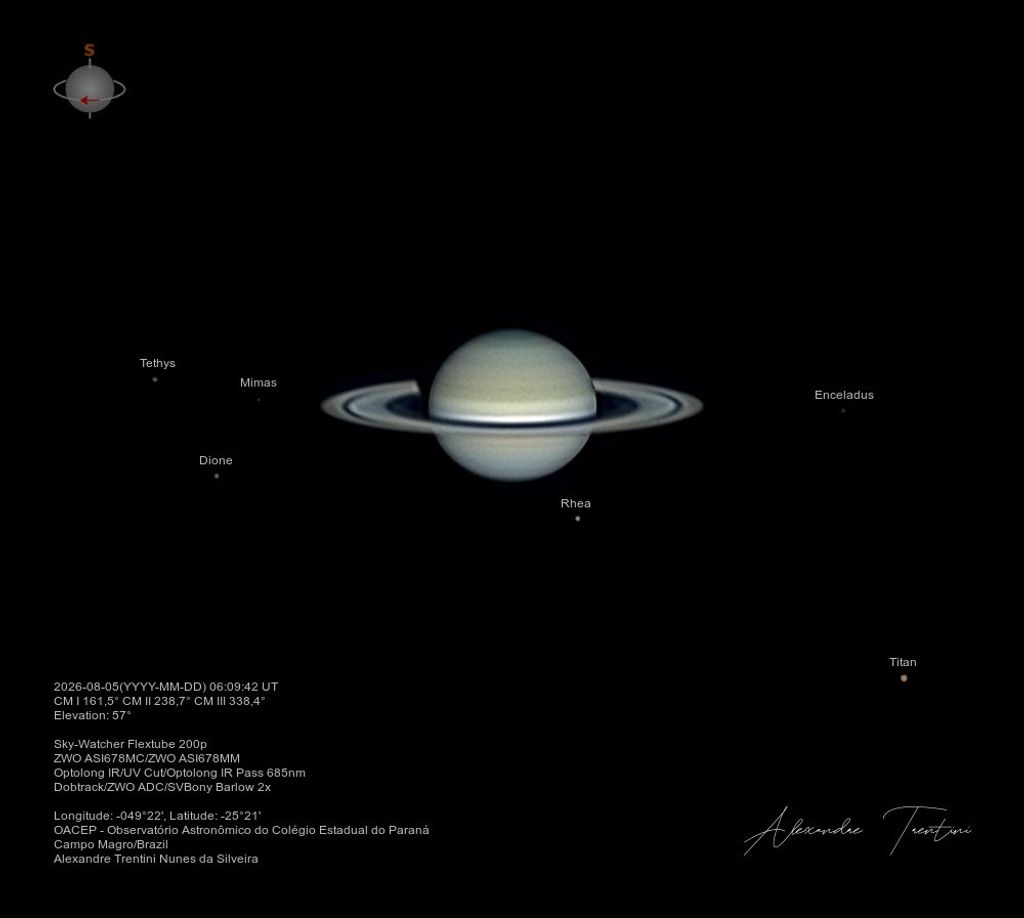 APOD: 2026 August 11 – Six Moons of Saturn