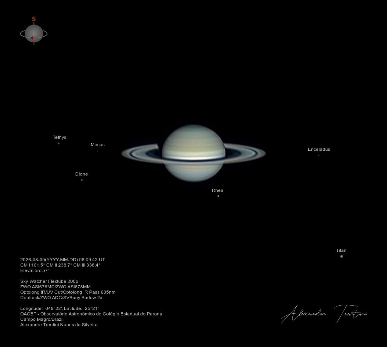APOD: 2026 August 11 – Six Moons of Saturn