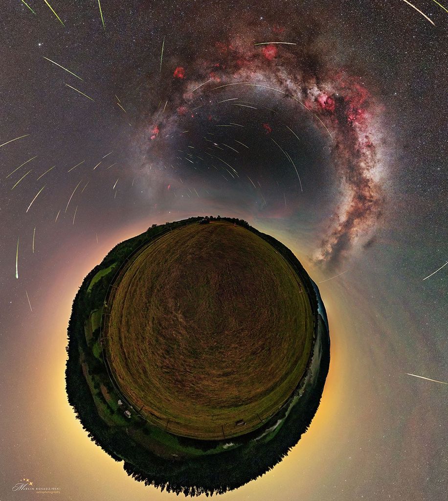 APOD: 2026 August 12 – Perseids over a Little Planet