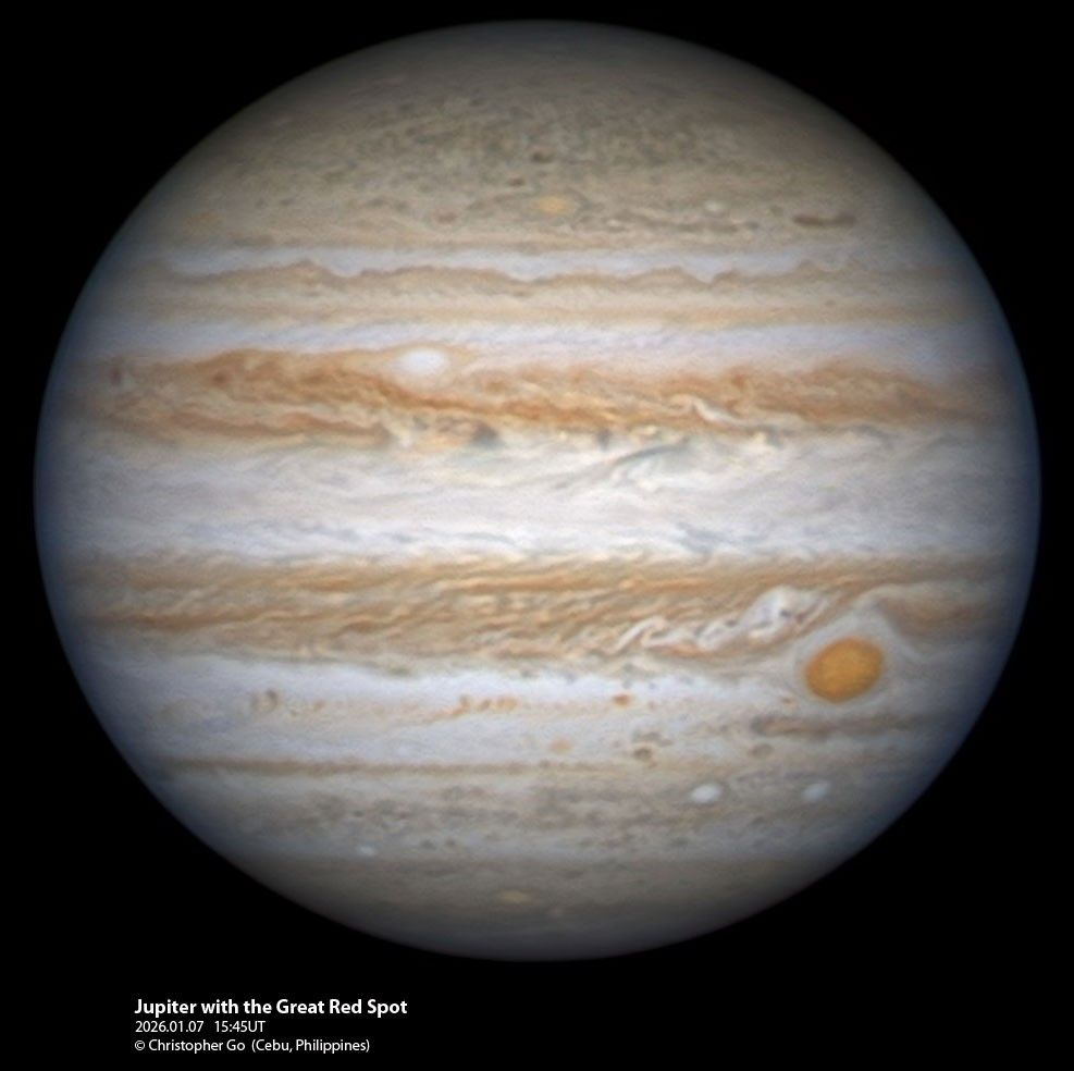 APOD: 2026 January 10 – Jupiter with the Great Red Spot