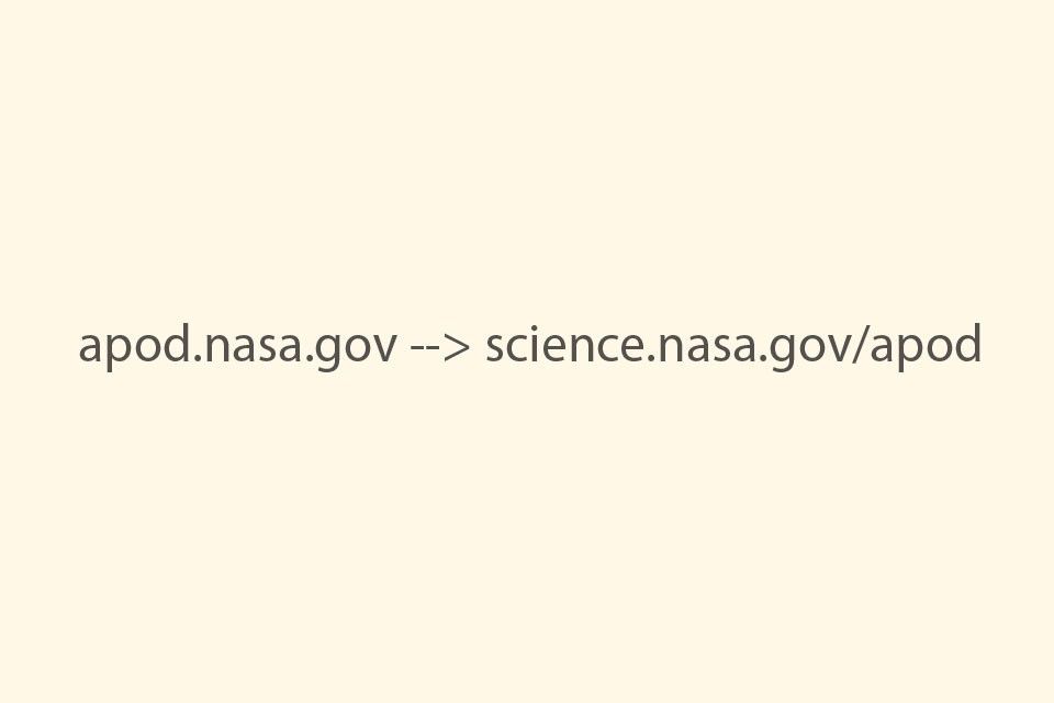A single color covers the image: that similar to a latte cup of coffee. It is noted in text that apod.nasa.gov is moving to science.nasa.gov/apod.