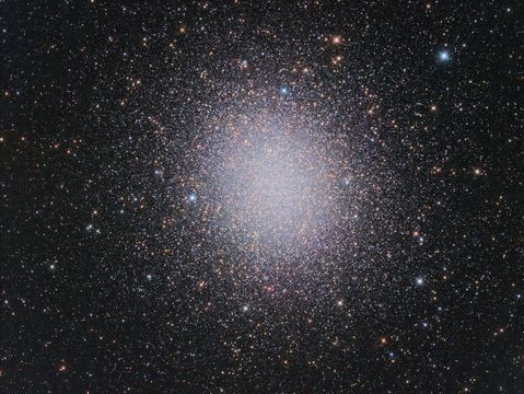 A dense globular cluster of stars.