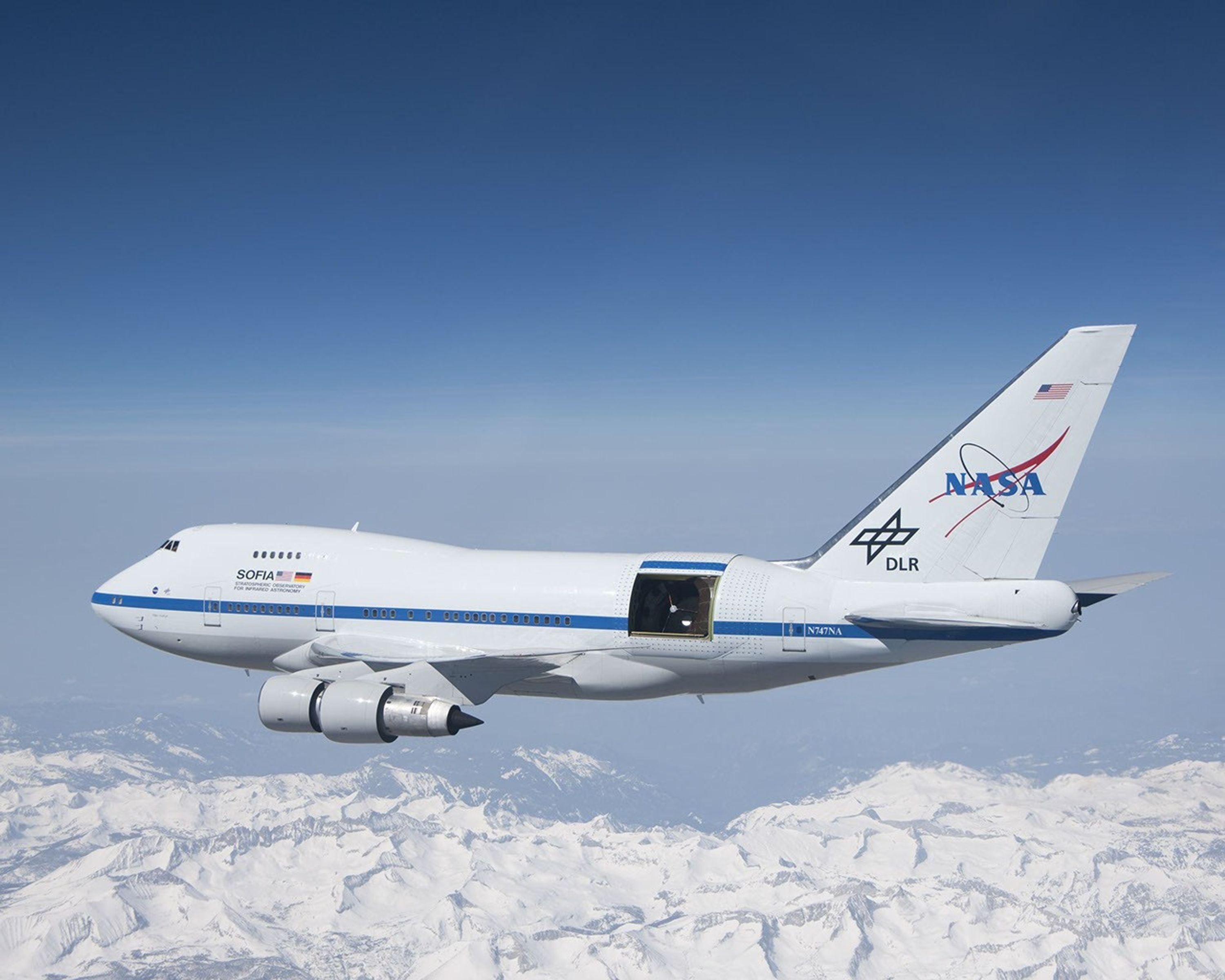 SOFIA en pleno vuelo.