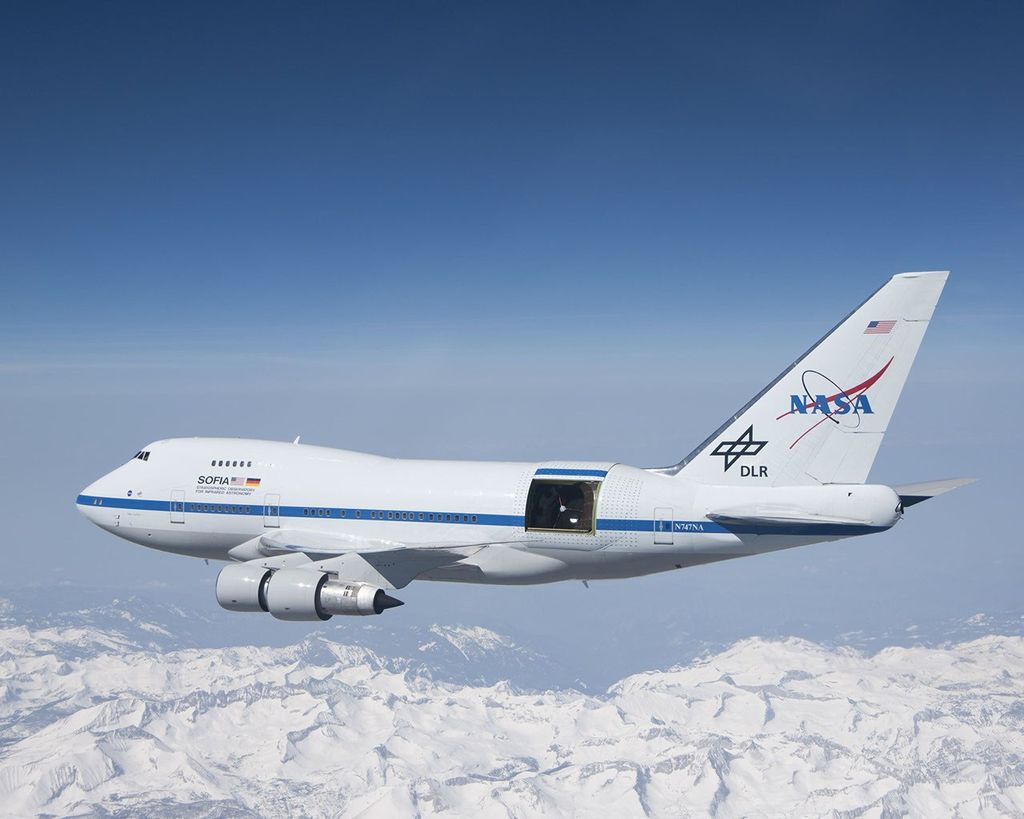 SOFIA en pleno vuelo.