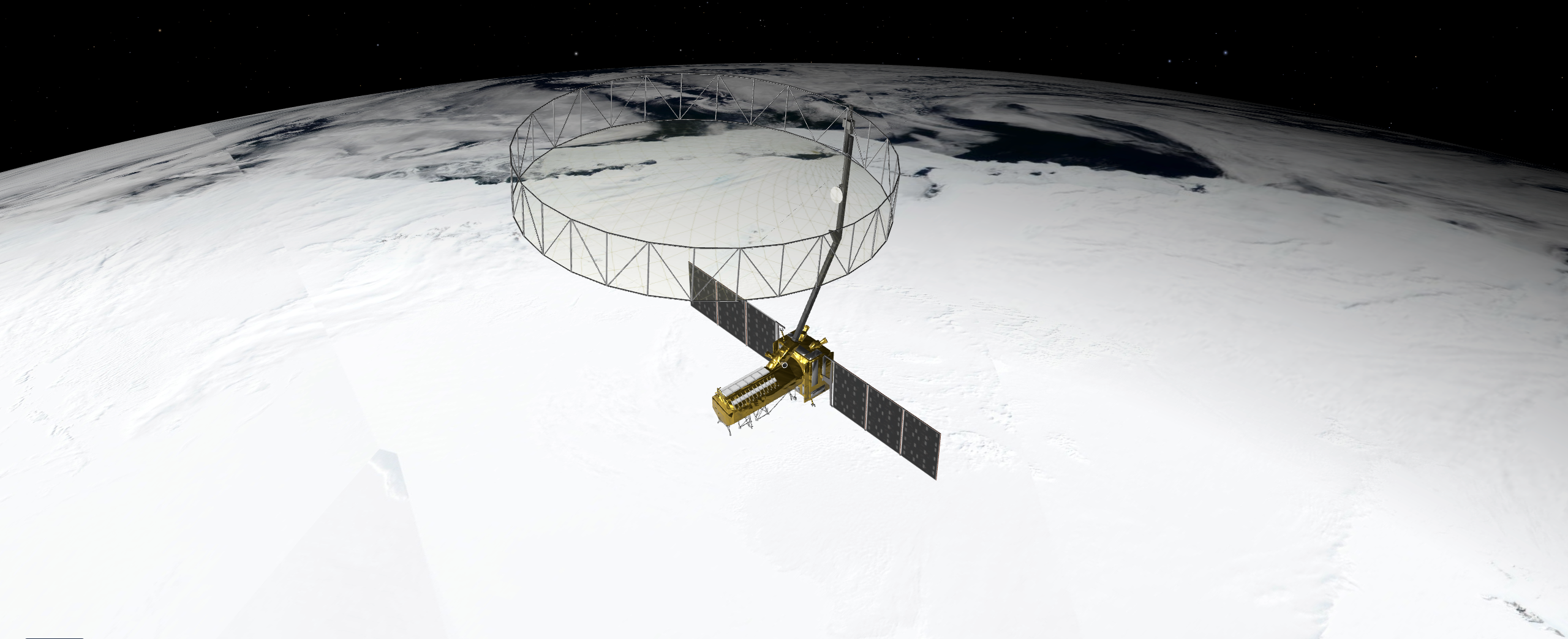 Ilustración del satélite NISAR de la NASA y la Organización de Investigación Espacial de la India.
